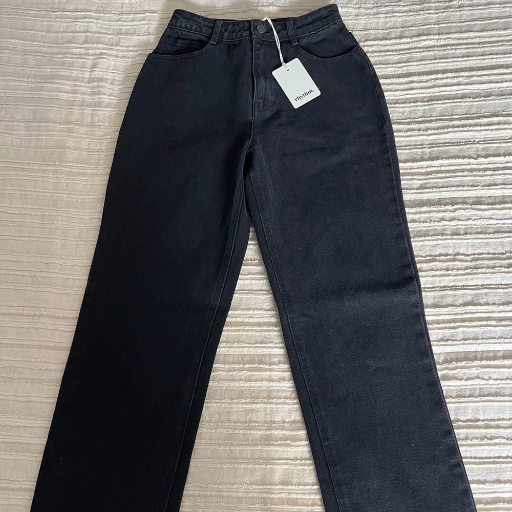 Rhythm Livin High Waisted Straight Leg Cropped Jean